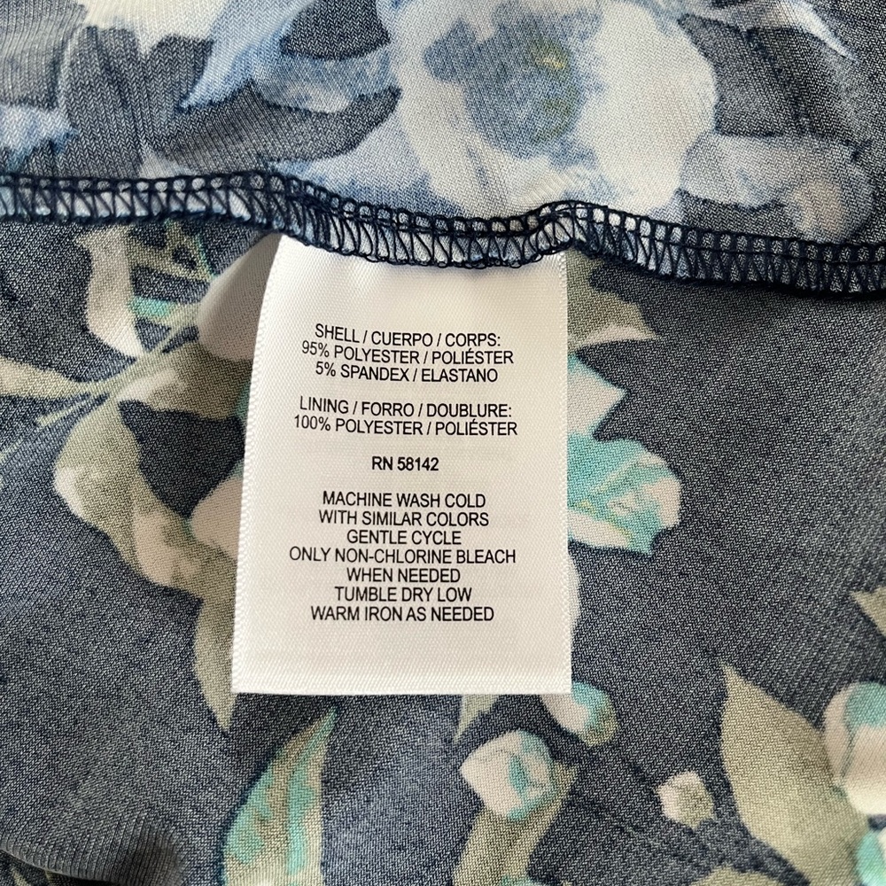 New! London Times Navy Blue Floral Sleeveless Dress Women’s size 8 - Picture 11 of 14